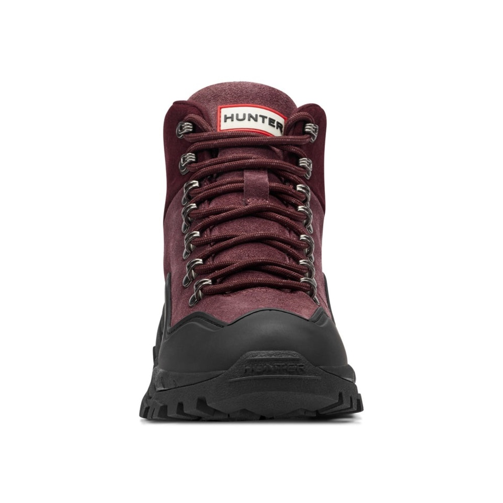 Hunter Women's Burgundy and Black Hiking-Style Winter Boot - Picture 6 of 12